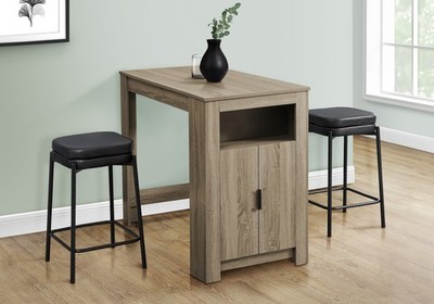 Dining Table, 48'' Rectangular, Counter Height, Kitchen, Small, Storage, Brown