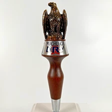 Vintage Michelob Dry Beer with gold tone eagle topper wood 8.5" beer tap handle