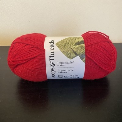 Loops & Threads Yarn Skein Impeccable Acrylic Red Hot 285 Yards