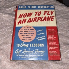 VINTAGE Rare WWII How to Fly an Airplane Capt Bernard Brookes 1942 HC DJ