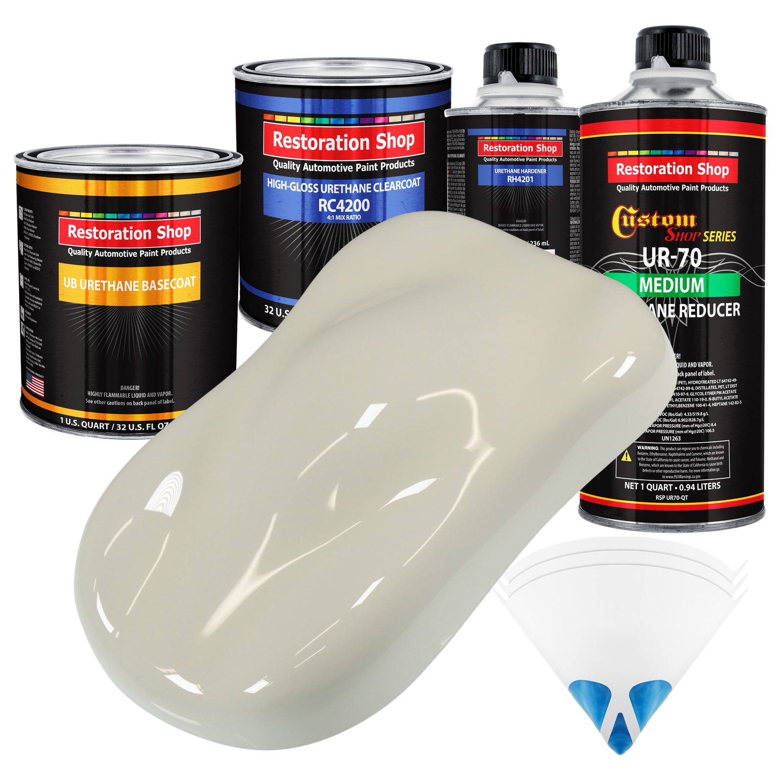 Spinnaker White Quart Urethane Basecoat Clearcoat Auto Paint Kit