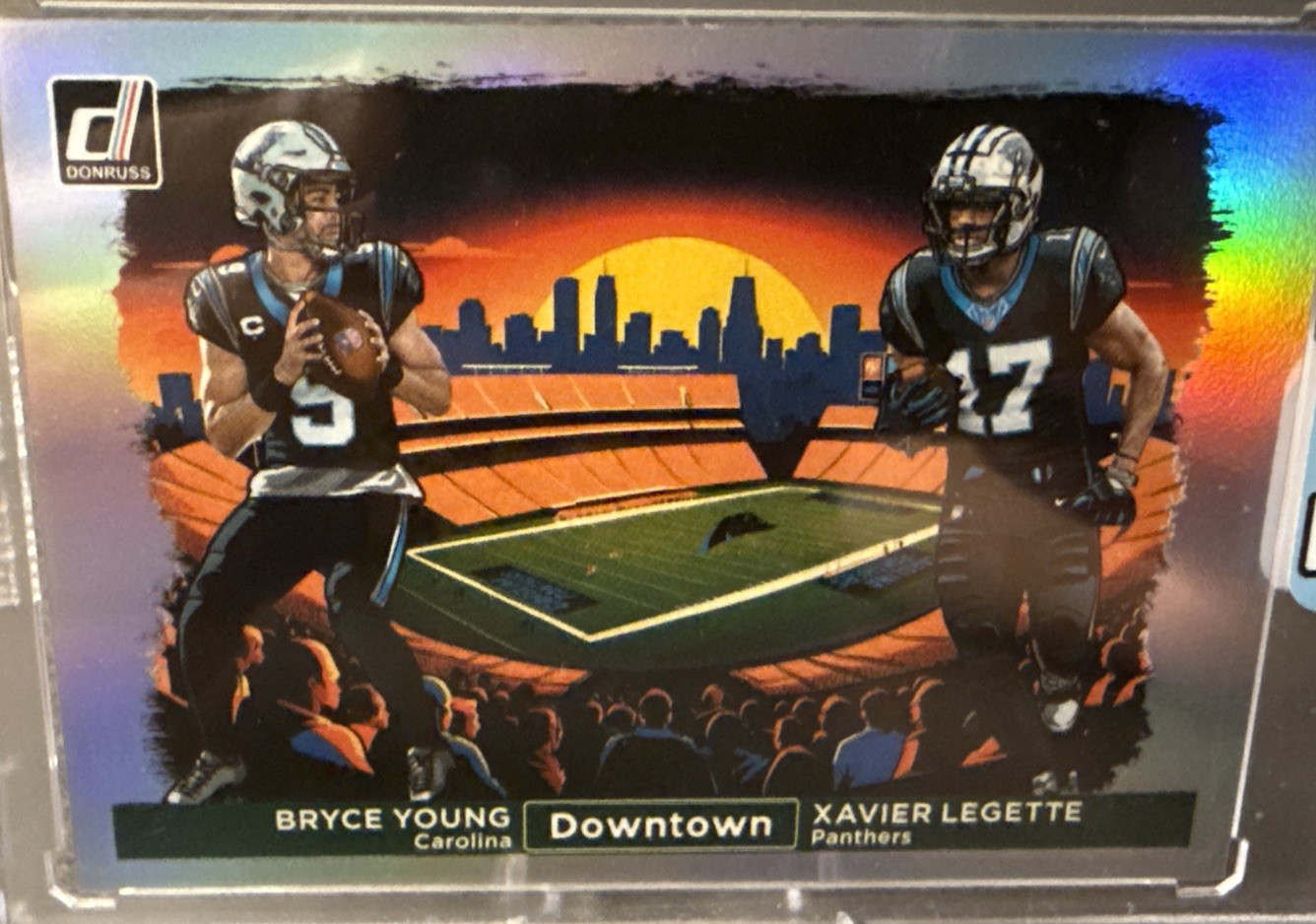 2024 Donruss Bryce Young Xavier Legette Horizontal Downtown! SSP RC #13