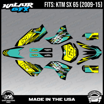 Graphics Kit for KTM 65SX SX65 (2009-2015) SX 65  Rugged-Teal