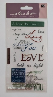 Sticko Phrase Cafe My True Love Scrapbooking Stickers