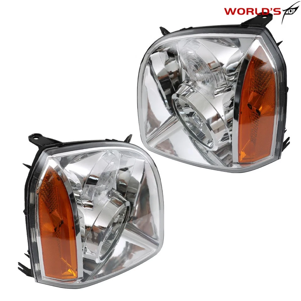 For GMC Yukon Denali XL1500 2500 2007-2014 Amber Headlamp Headlight Left+Right - Image 2 of 4
