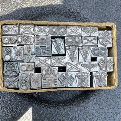 ATF Foundry Type Metal Letterpress Type Blocks Lot in Original Box