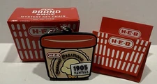 H-E-B Brand Key Chain ~ H-E-B 1905 Ice Cream ~ NEW Open Box With Insert Sheet
