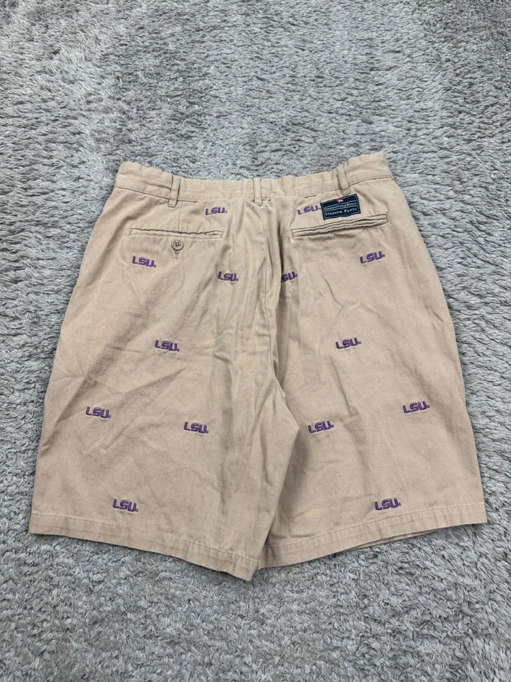 LSU Tigers Shorts Men 33x8 Beige Embroidered Pennington & Bailes Stadium Chinos - Image 2 of 4