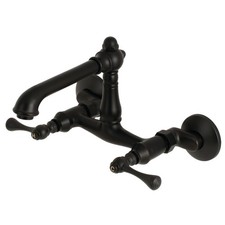 Kingston Brass KS722.BL English Country 1.8 GPM Widespread Bridge - Black