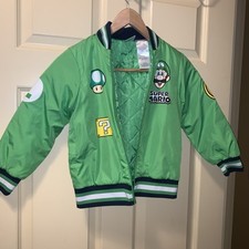 Boys Luigi Bomber Jacket, Nintendo Super Mario Brothers, Green, Size 5/6