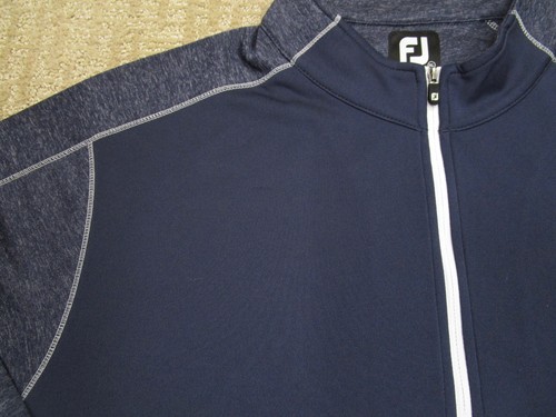 FootJoy Pullover Uomo Extra Large Blu FJ Golf Performance Quarto Zip Texas - Foto 3 di 9