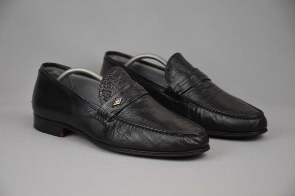 Men Moreschi Loafers Black Leather 43