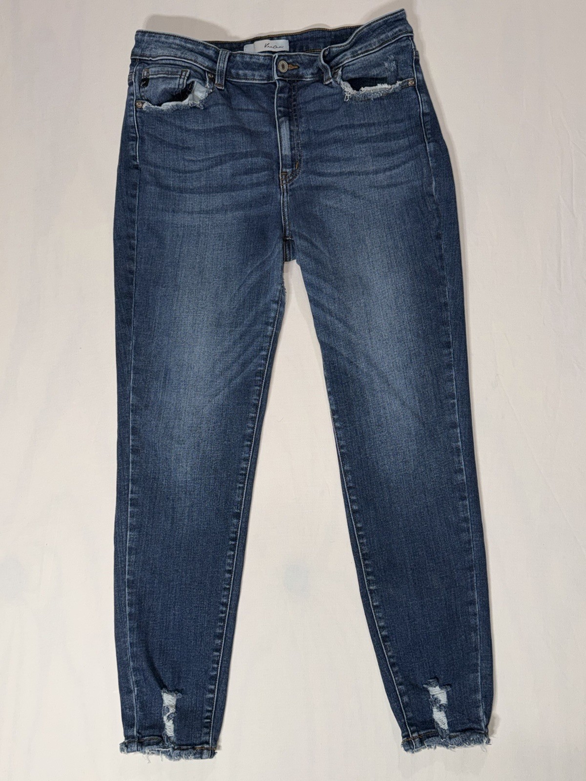 KanCan Skinny Jeans Raw Hem Women's Size 15/31 Dark Wash