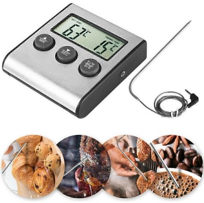 Digital Meat Thermometer With Oven Safe Probe Instant Read Food Temperature