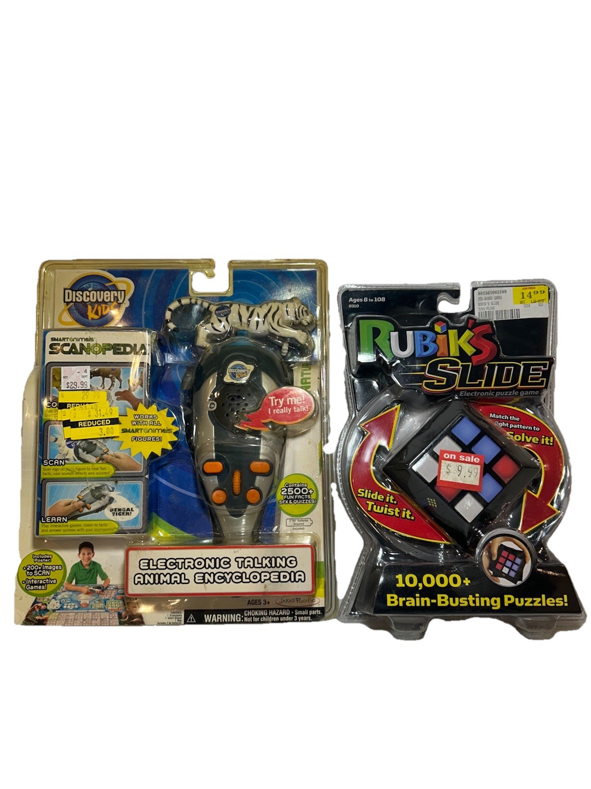 Lot of 2 Retro 2000s Electronic Toys Discovery Kids Scanopedia + Rubik’s Slide