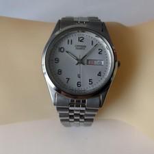 Citizen Quartz 6100 Thin Wristwatch Vintage Day-Date Working Item