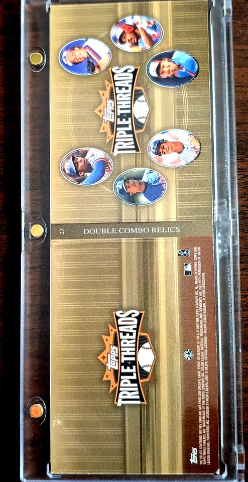 2007 Triple Threads Double Combo Relics Booklet #23 Expos Gold SP /9 Pedro/Randy - Image 2 of 3