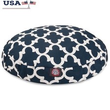 Round Dog Bed Water Resistant Machine Washable Zippered Cover Indoor Outdoor Use