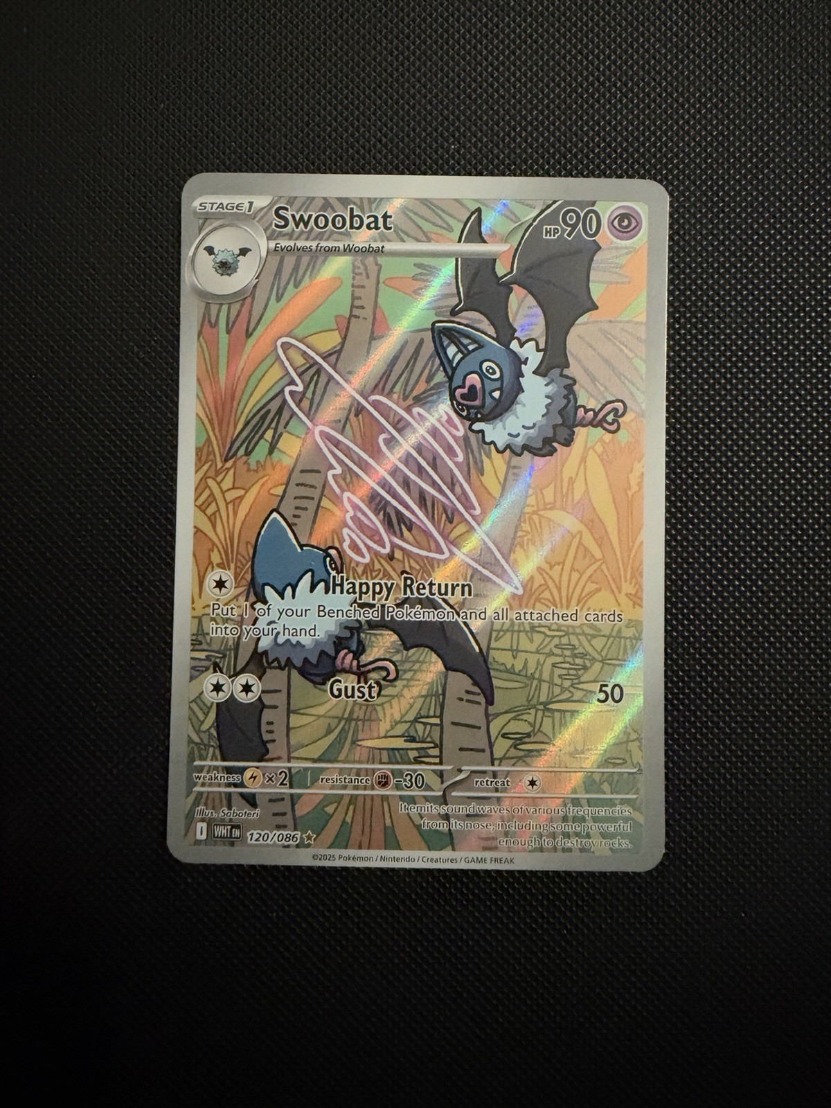 Swoobat 120/086 Holo Illustration Rare White Flare Pokemon M/NM Condition