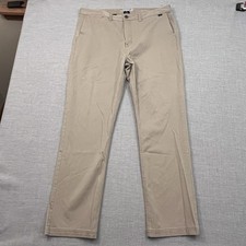 Travis Mathew Chino Pants Mens 38x32 Brown Cotton Tencel Performance Stretch