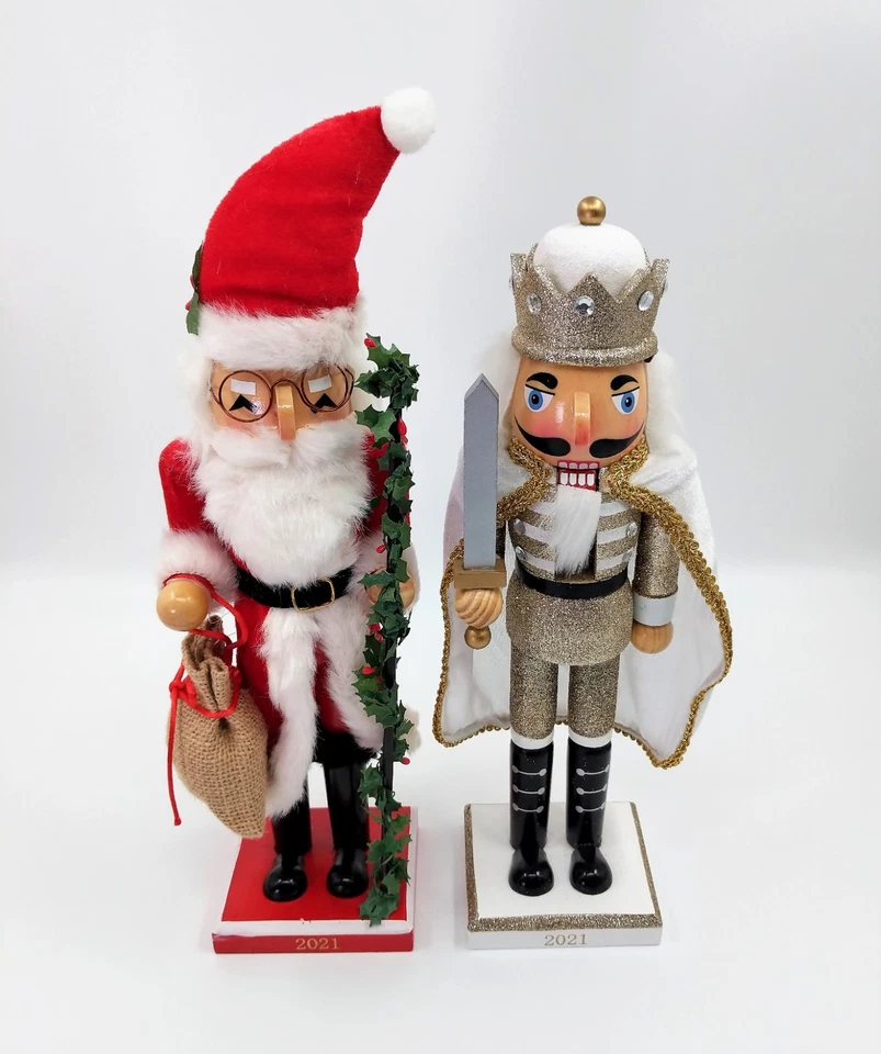 NOS! Lot of 2 Target Workshop 14” Nutcrackers, Santa Claus & Snow King 2021 - Image 2 of 4