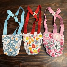 3 NEW Reusable Small Dog Diapers Female 3 PACK With Adjustable Suspender
