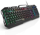 Tastiera Gaming, Cablata USB Retroilluminata a Colori Rainbow, RGB LED ingless