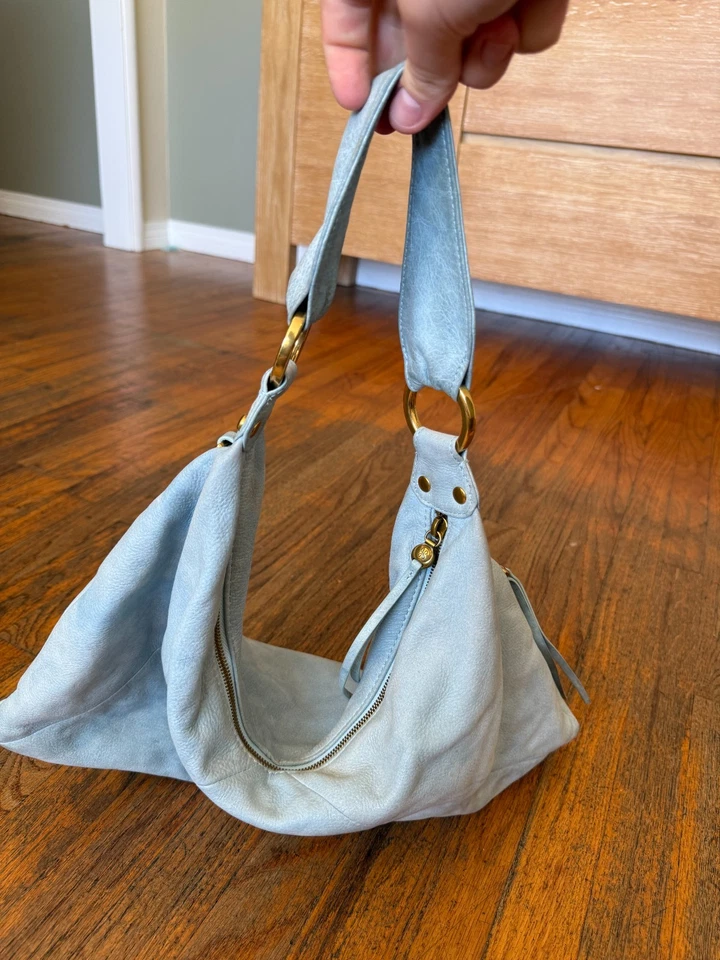 Hobo International Light Blue Leather Hobo Slouch Shoulder Bag with Gold Hardwar - Image 2 of 4