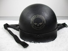 Harley Davidson Helmet Large DOT Skull Hybrid Motorcycle Half Black LG 59-60cm