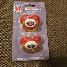 NFL San Fran 49ers Baby Fanatic 2-Pack Orthodontic Pacifiers BPA Free 3+ M, NEW