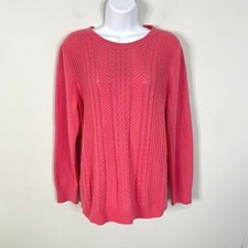 Talbots Preppy Cable Knit Sweater Large Wool Blend Feminine Pullover Capsule