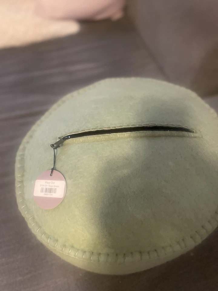 Aveva Wool Felt Floor Pouf – Sage Green – Handmade Scandinavian Design – NWT - Image 4 of 4
