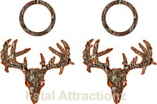 Orange Brown Camo Zombie Deer Skull Cornhole Pack Vinyl Decal Sticker buck