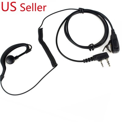 Ear Hook Earpiece Headset 2-Pins Connector PTT MIC Kenwood Puxing Wouxun