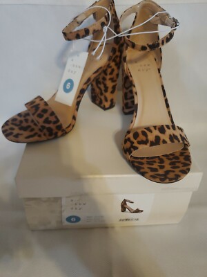 A New Day Women's Ema High Block Heel Brown Animal Print Pumps Various  Sizes