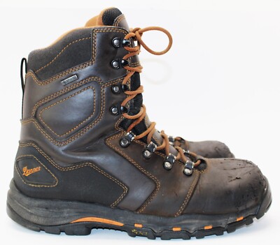Danner Vicious 6'' Black Leather Men 10 D Comp Toe 13863 Work Boots Rubber Sole