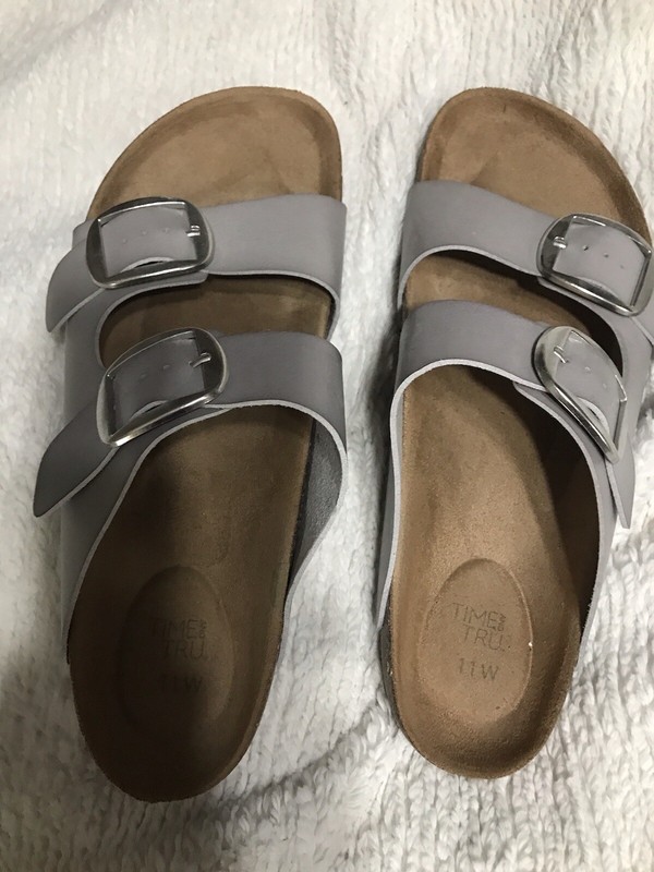 Time And Tru Footbed Slide Sandals Gray Size 11 W, No wear at all