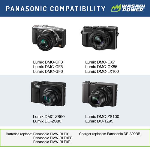 Wasabi Power Battery (2-Pack) and Dual Charger for Panasonic DMW-BLE9, DMW-BLG10 - Picture 3 of 12
