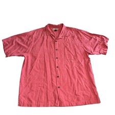 Tommy Bahama Men  s 100 Silk Coral Tropical Print Button Up Camp Shirt XL