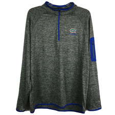Colosseum Florida Gators Shirt Mens L Gray Football Mock Neck 1/4 Zip Athletic