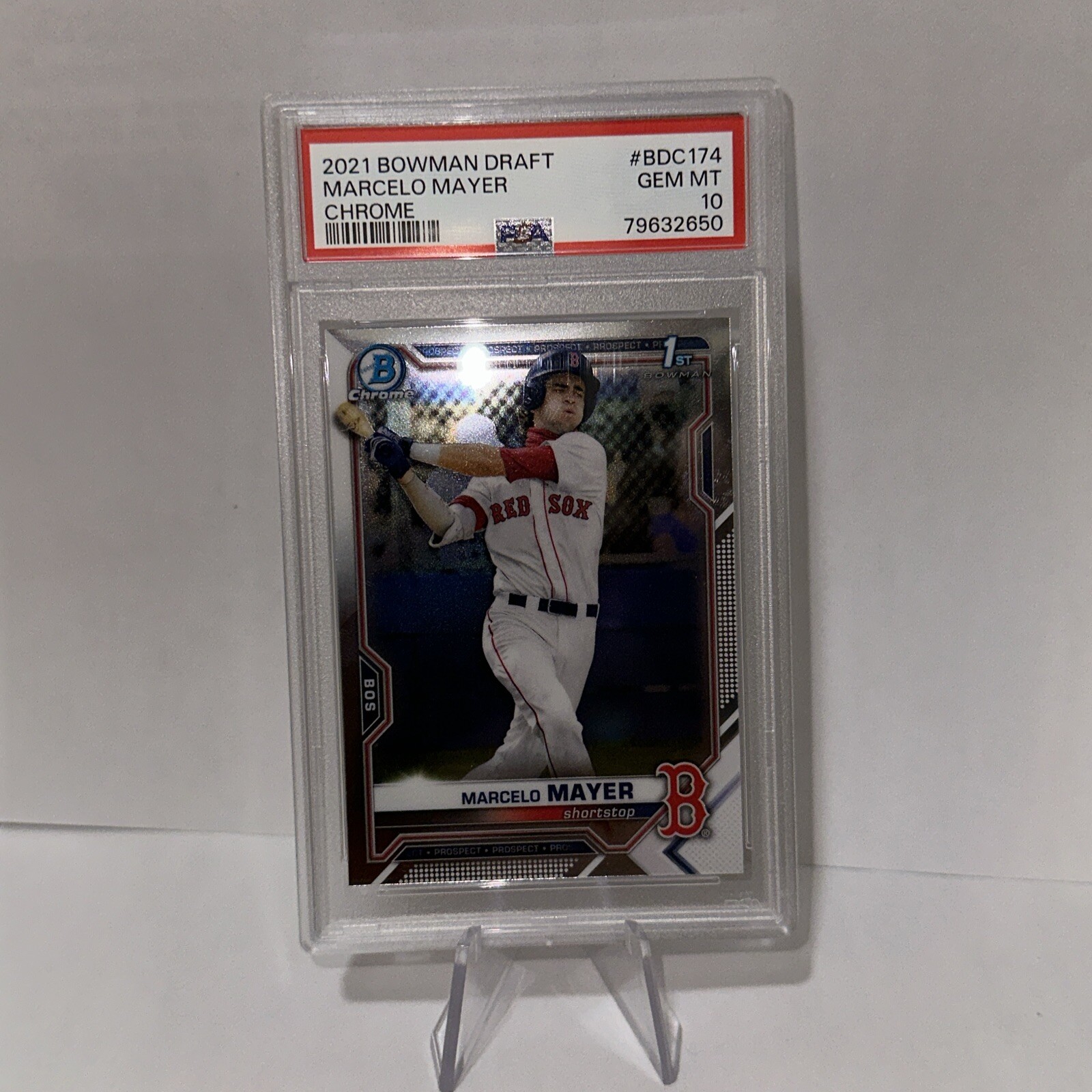 MARCELO MAYER 2021 BOWMAN CHROME 1ST PSA 10 BOSTON RED SOX