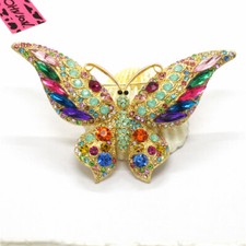 Hot Fashion Women Colorful Bling Cute Butterfly Crystal Charm Brooch Pin Gift