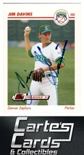 Jim Davins 1991 Line Drive AAA #133  Denver Zephyrs TTM/IP Signed Autographed