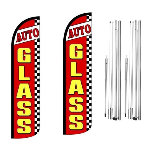 Auto Glass Swooper Flutter Windless Feather Flag | 3ft W x 11.5ft Tall - Picture 3 of 3