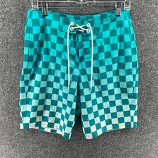 Hollister Swim Trunks Mens 30 Blue Checkered Board Short Epic Flex Stretch
