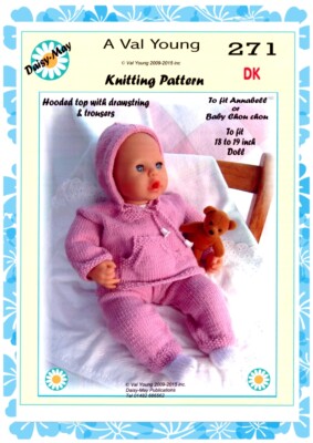  PUPPEN STRICKANLEITUNG 271 für Annabell Doll 18/19ins A Val Young Schnittmuster