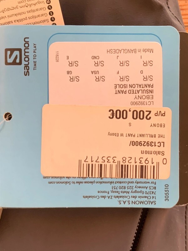 pantaloni sci salomon the brilliant pant w S grey 20mila colonne waterproof!