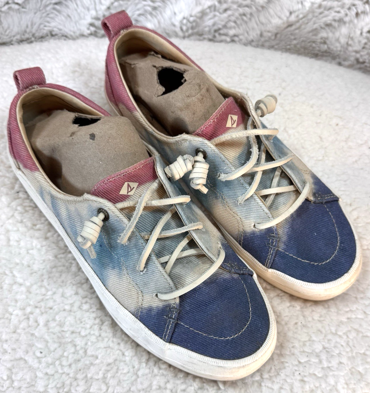 SAOLA SPERRY Sneakers Donna Taglia 8 US Vibes SUOLA SPESSA OCEAN SHORE TIE DYE Blu Rosa