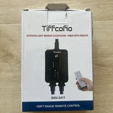 TiFFCOFiO Outdoor Light Sensor Countdown Timer With Remote Model: SKU-RF2411