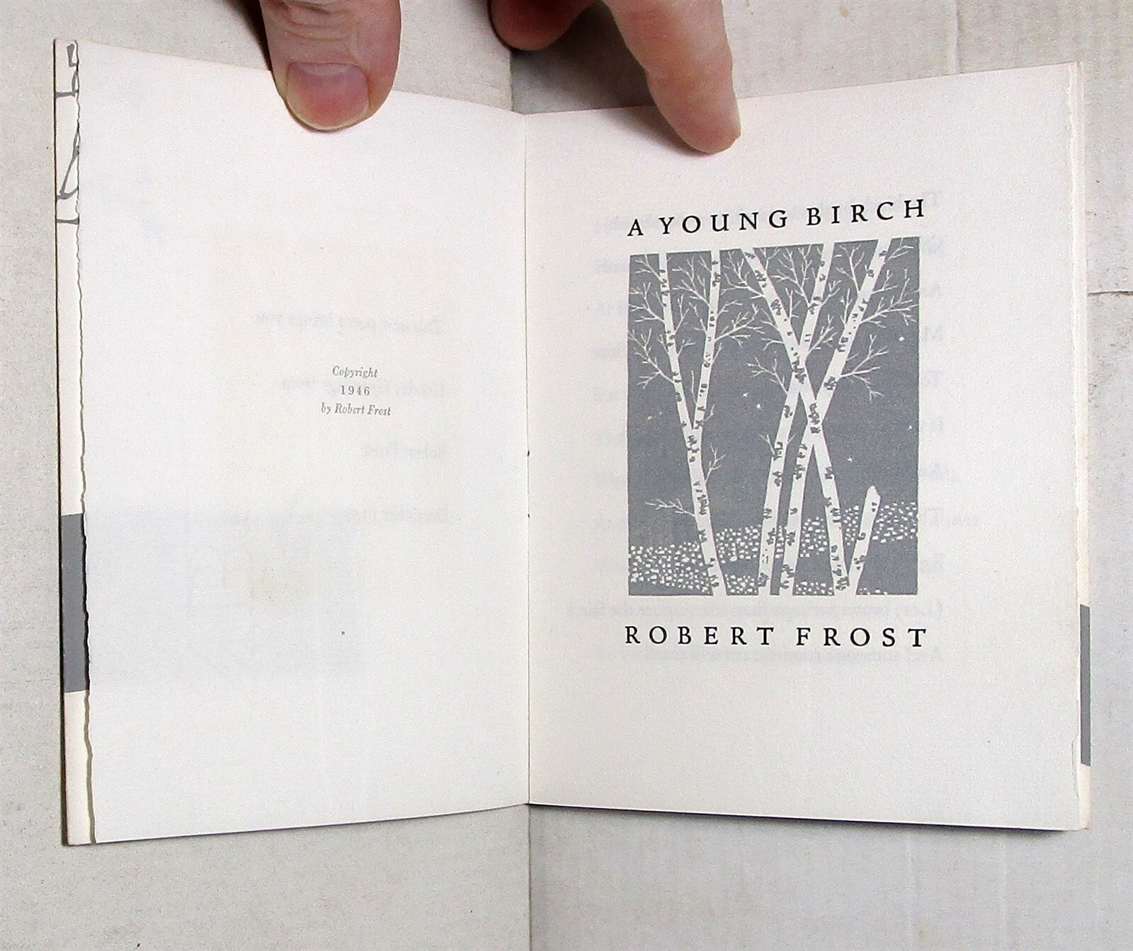 1946 Robert Frost Christmas card, A Young Birch eBay